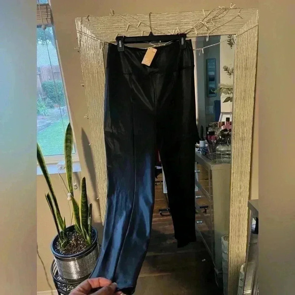 POPILUSH Shapewear Leggings Faux Leather Tummy Control High Rise - Picture 10 of 10